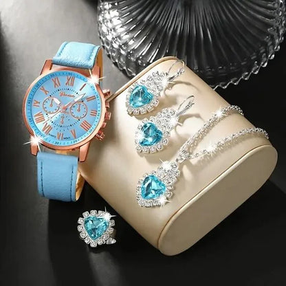 Aurora Blue Luxury Jewelry & Watch Set - ZM
